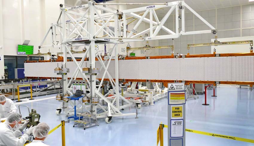 Airbus Sentinel-1C radar antenna spreads its wings for the first time