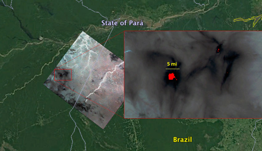 NASA’s ECOSTRESS detects Amazon fires from space