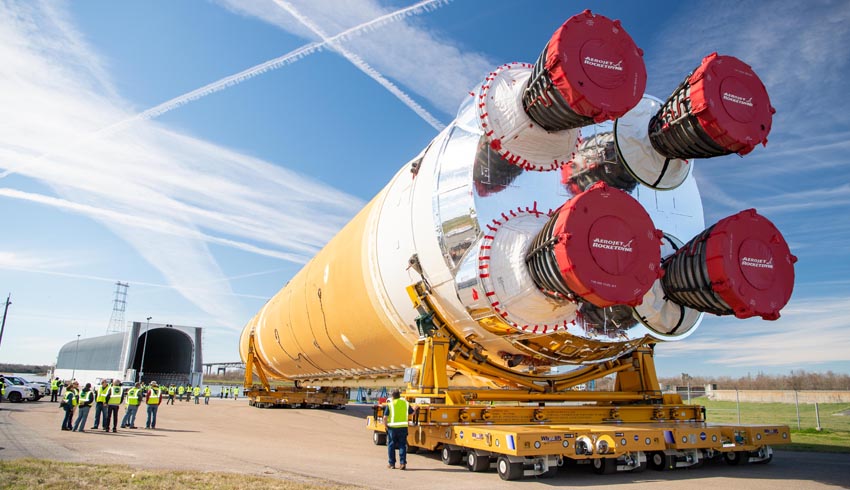 NASA loads first Artemis Rocket Core Stage on Pegasus Barge