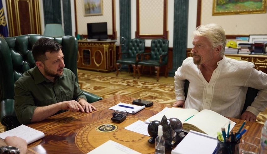 Virgin Galactic founder Branson visits Ukraine