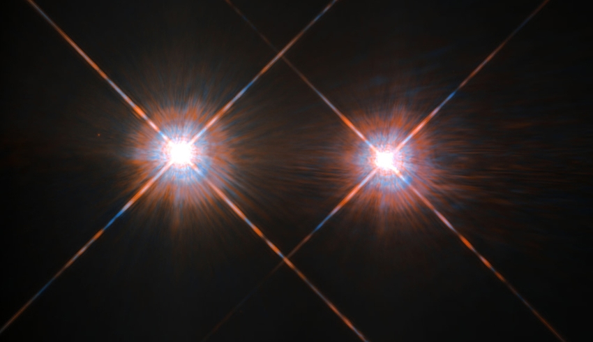 The Hubble Telescope shot this photo of Alpha Centauri A (on the left) and Alpha Centauri B (on the right) (NASA)