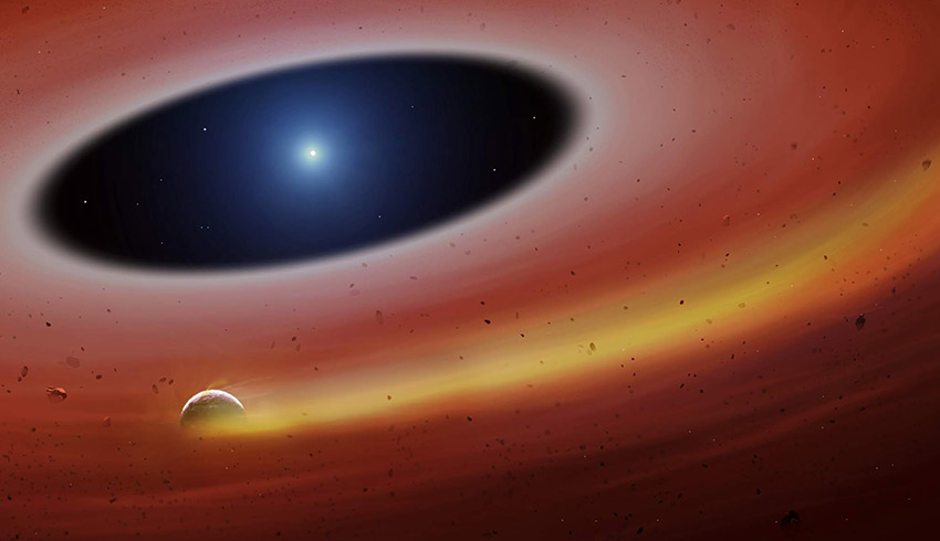 Heavy metal planet fragment survives destruction from dead star